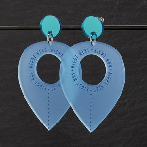 Australian Handmade Maine And Mara RIGHT HERE, RIGHT NOW AQUA Large Statement Earrings