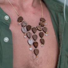 Load image into Gallery viewer, Earrings AJA Droplet Bib Necklace | Wood and Crystal